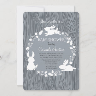 Little Bunnies Gray Invitation