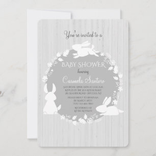 Little Bunnies Gray Invitation