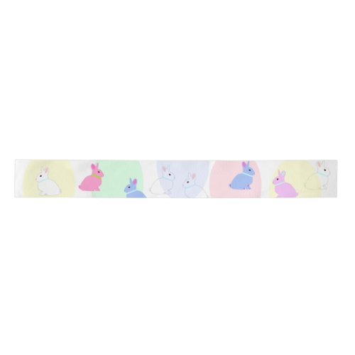 Little bunnies pink rose white on satin ribbon s