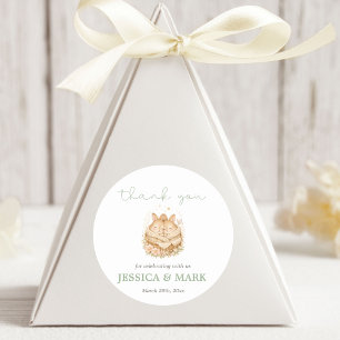 Little Bunnies Twin Baby Shower Thank You Classic Round Sticker