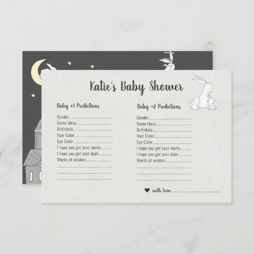 Little Bunnies  Twins Baby Shower Guessing Game Invitation
