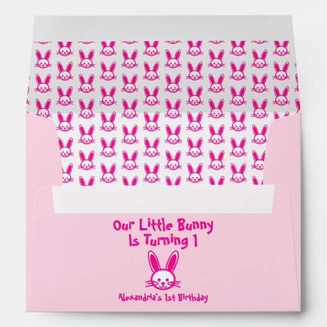Little Bunny 1st Birthday Envelope (Back (Bottom))