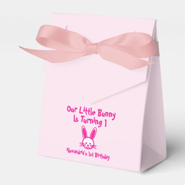 Little Bunny 1st Birthday Favor Boxes (Front Side)