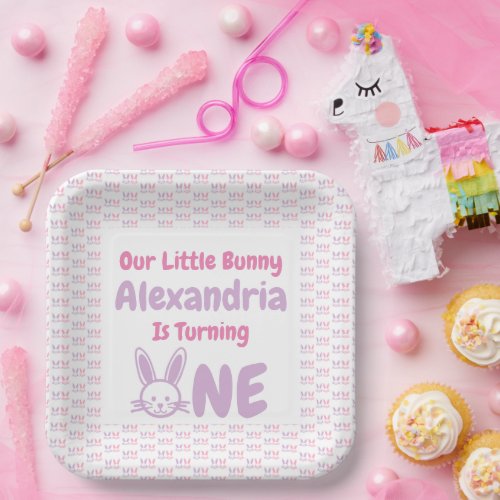 Little Bunny 1st Birthday Paper Plates