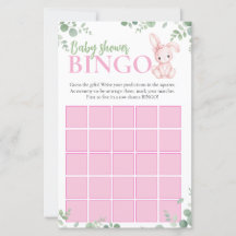 Little Bunny Baby Girl Bingo Baby Shower Game