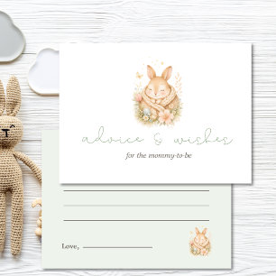 Little Bunny Baby Shower Advice & Wishes Mommy Enclosure Card
