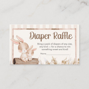 Little Bunny Baby Shower Diaper Raffle Enclosure Card