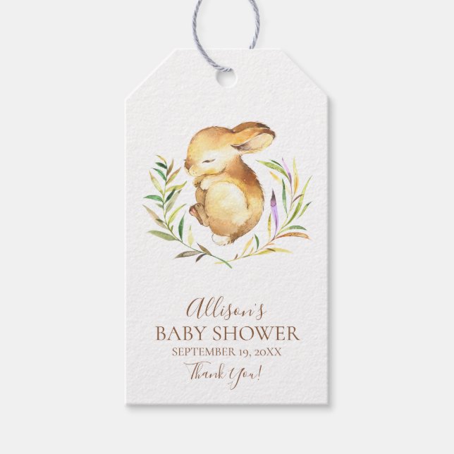 Little Bunny Baby Shower Favor Gift Tag (Front)