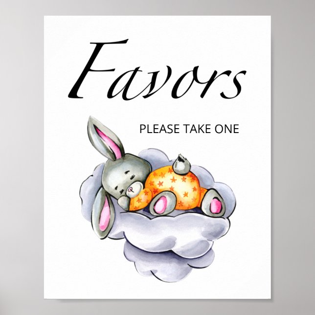 Little bunny baby shower favors  poster (Front)