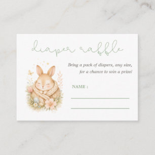 Little Bunny Baby Shower Game Diaper Raffle  Enclosure Card