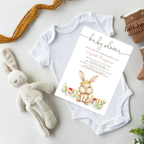 Little Bunny baby shower girl Invitation