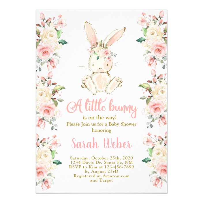 Little Bunny baby shower girl Invitation | Zazzle.com