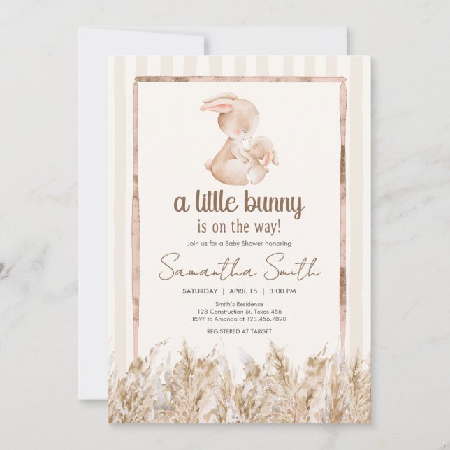 Little Bunny Baby Shower Invitation (Front)