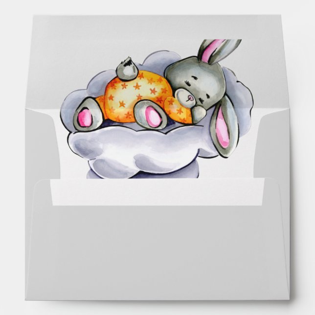 Little bunny baby shower invitation 5x7 envelope (Back (Bottom))