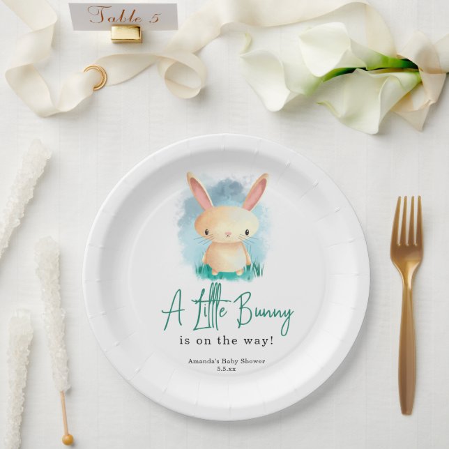 Little Bunny - baby shower  Paper Plates (Wedding)