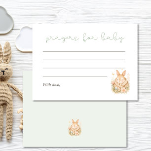 Little Bunny Baby Shower Prayers For Baby Enclosure Card