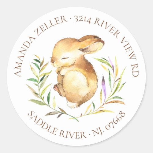 Little Bunny Baby Shower Return Address Label