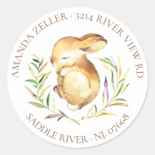 Little Bunny Baby Shower Return Address Label