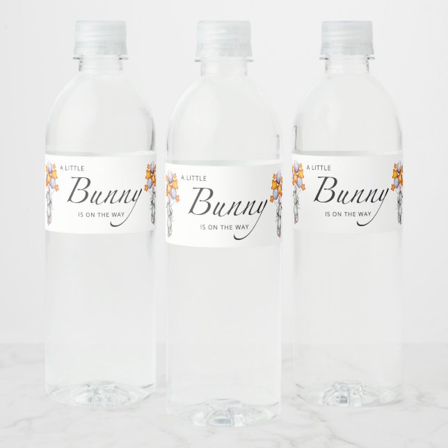 Little bunny baby shower  water bottle label (Bottles)