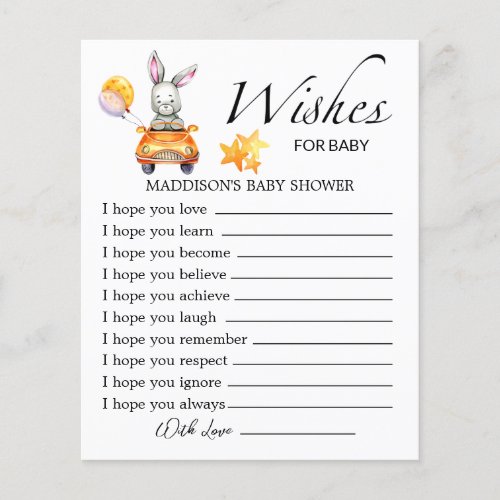 Little bunny baby shower wishes for baby 
