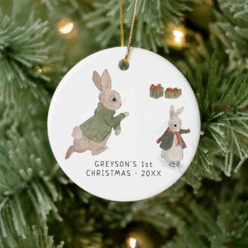 Little Bunny  Babys First Christmas Ornament