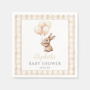 Little Bunny Balloons Gender Neutral Baby Shower Napkins