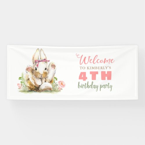 Little Bunny Birthday Party Banner