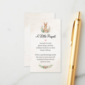 Little Bunny Book Request Card | Neutral Boho Baby