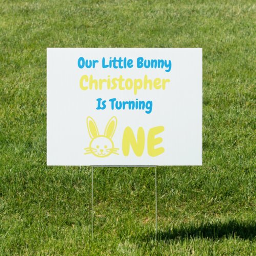 Little Bunny Boy 1st Birthday Sign