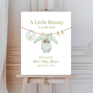 Little Bunny Easter Green Boy Baby Shower Welcome Foam Board