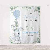 Little Bunny Eucalyptus Watercolor Baby Boy Shower