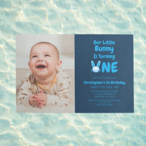 Little Bunny First Birthday Invitation