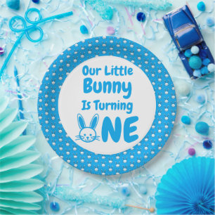 Little Bunny First Birthday Paper Plates