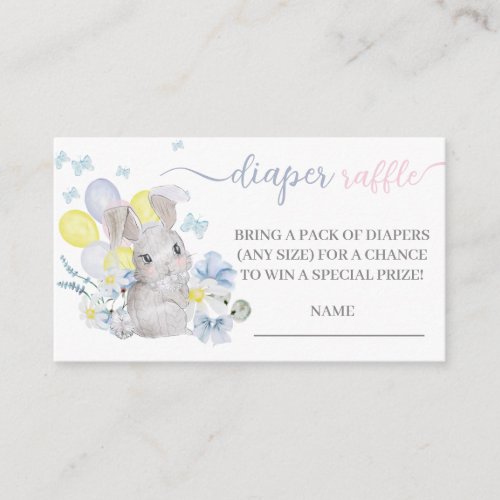 Little bunny gender reveal diaper raffle enclosure