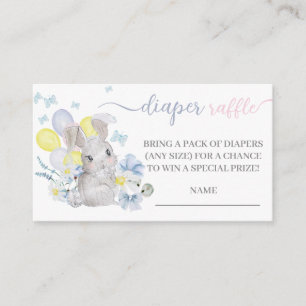 Little bunny gender reveal diaper raffle enclosure card