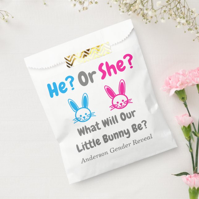 Little Bunny Gender Reveal Favor Bag (Sealed)