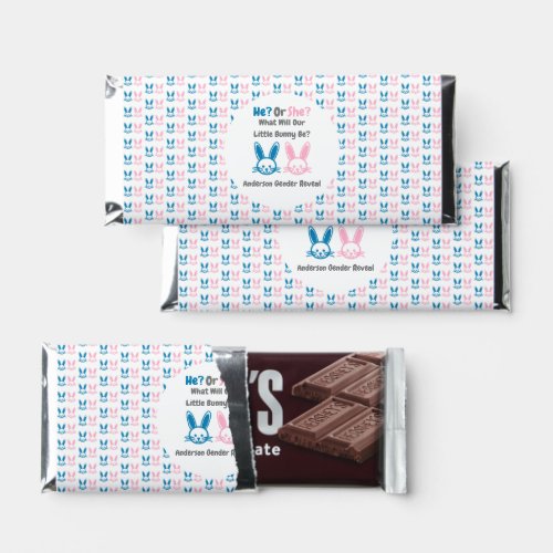 Little Bunny Gender Reveal Hershey Bar Favors