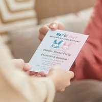 Little Bunny Gender Reveal Invitation