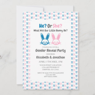 Little Bunny Gender Reveal Invitation