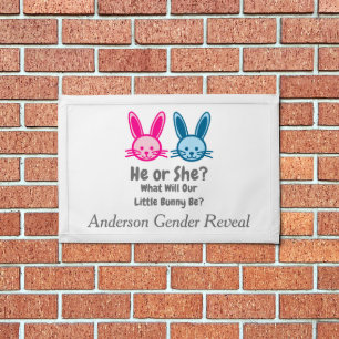 Little Bunny Gender Reveal Pennant