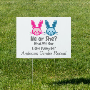 Little Bunny Gender Reveal Sign