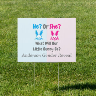 Little Bunny Gender Reveal Sign