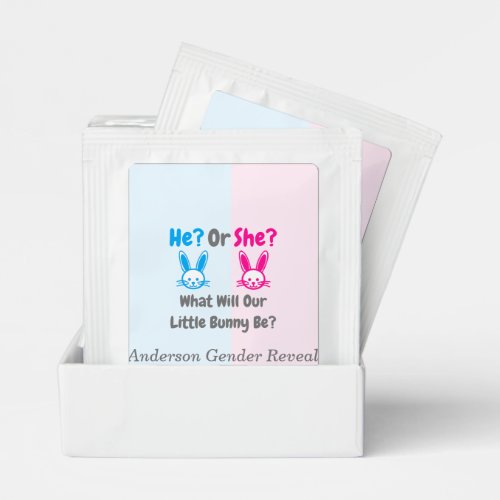 Little Bunny Gender Reveal Tea Bag Drink Mix