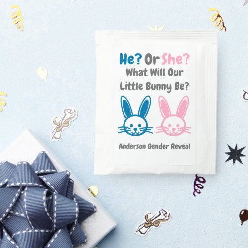 Little Bunny Gender Reveal Tea Bag Drink Mix