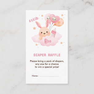 Little Bunny Girl Baby Shower Diaper Raffle Enclosure Card