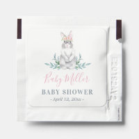 Little Bunny Girl Baby Shower favors Hand Sanitizer Packet