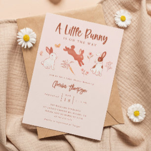 Little Bunny Girl Baby Shower Invitation