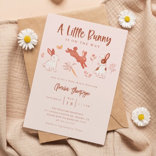 Little Bunny Girl Baby Shower  Invitation