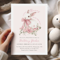 Little Bunny Girl Baby Shower Invitation