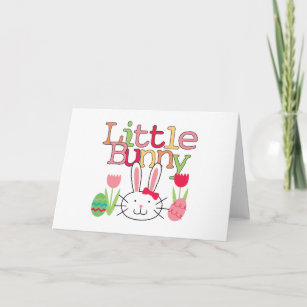Little Bunny - Girl Easter Tshirts and Gifts Holiday Card